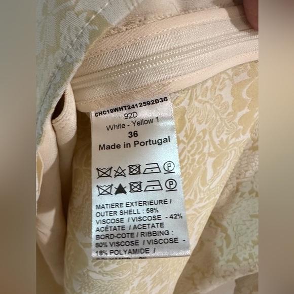 NWT Chloe Floral-Jacquard Tie-Neck Faux-Wrap Cream Blouse IT 36 (US 0) - Picture 16 of 16